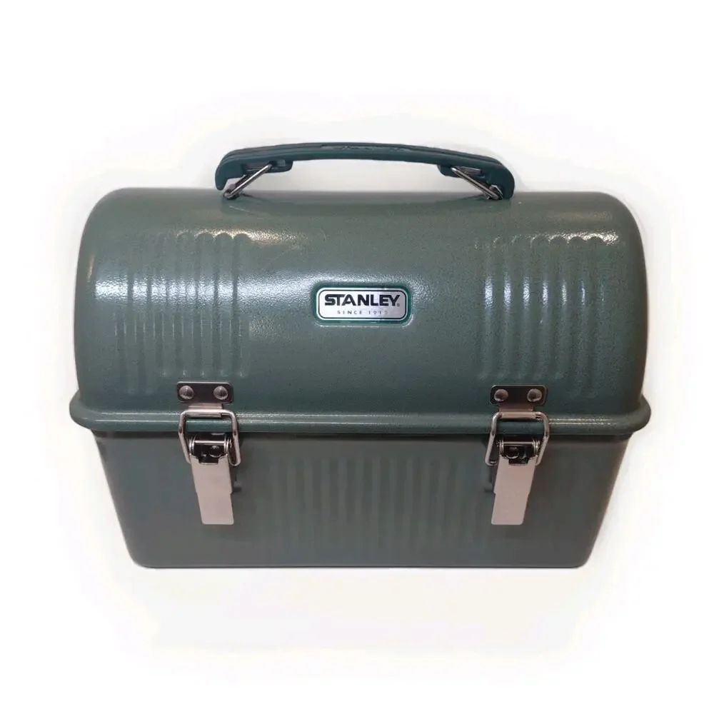 Stanley Green Metal Lunch Box 10 qt w/ Handle & Lid, Model 20-00960